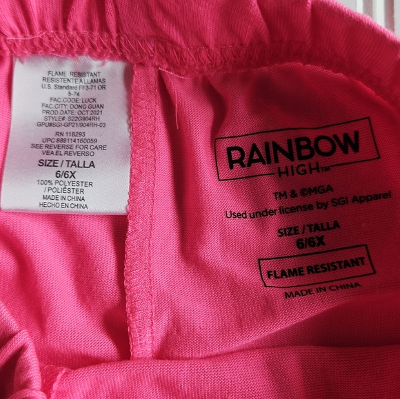 NWT MGA Rainbow High Show Pajama Set Girl's Various Sizes Shorts and Top Pink - Picture 7 of 7